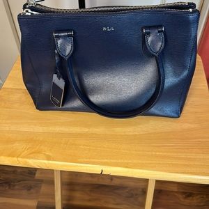 Lauren Ralph Lauren Newberry leather satchel double zip bag